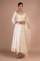 White Aari And Gota Anarkali1491 video